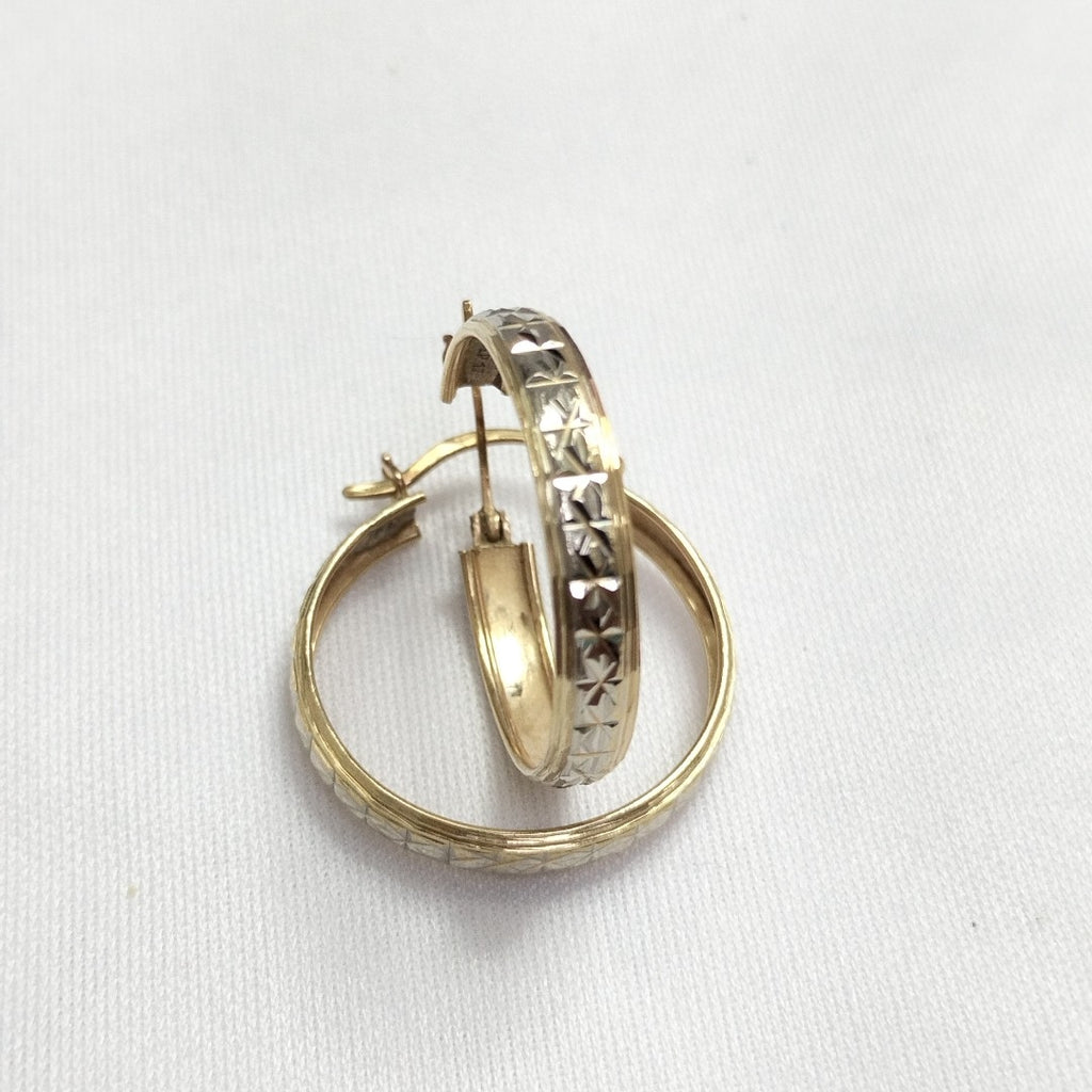 ARRACADAS PAR ORO COMBINADO 14 K 2,90 GRMS (SEMINUEVO)