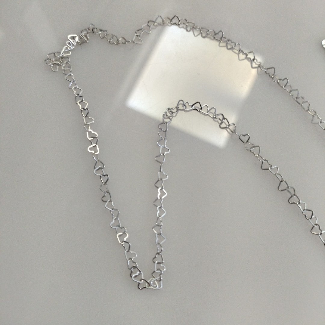 CADENA CORAZONES PLATA .925 60 CM 2.92 GR (NUEVO)