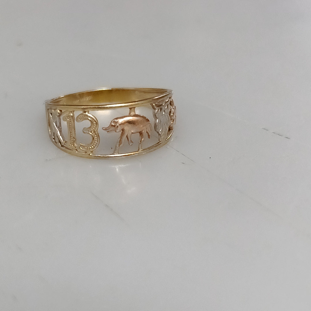 ANILLO CONMEMORATIVO ORO 14 K 1.8 GRMS (SEMINUEVO)