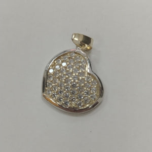 DIJE CORAZON CON CIRCONIAS 14K 1.8 GR (NUEVO)