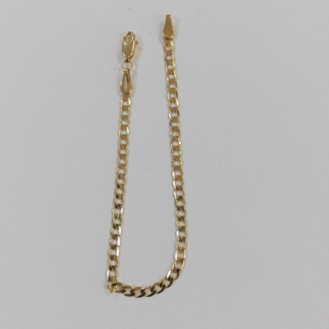 PULSERA TEJIDO BARBADA 14K 18 CM 3.2 GR (NUEVO)