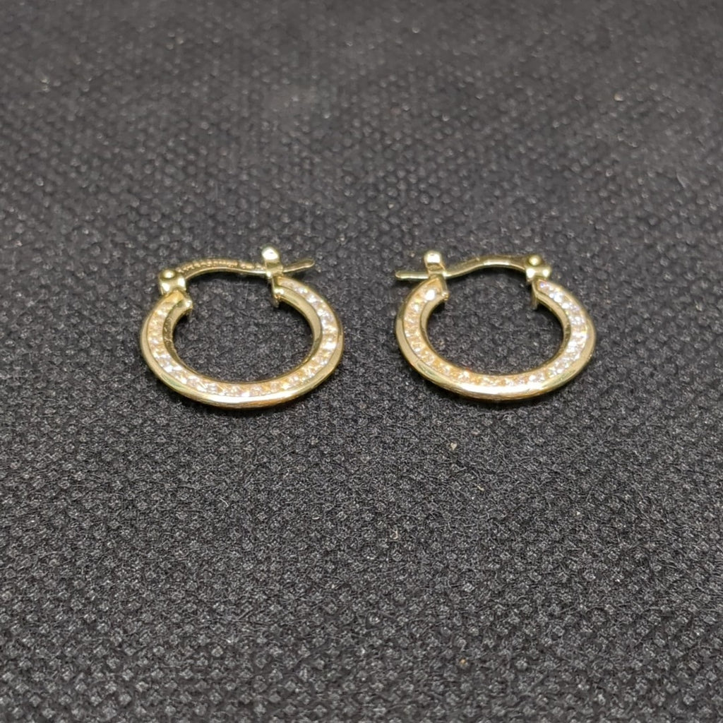 ARETES ARRACADAS CON CIRCONIAS 14K 2.3 GR (NUEVO)