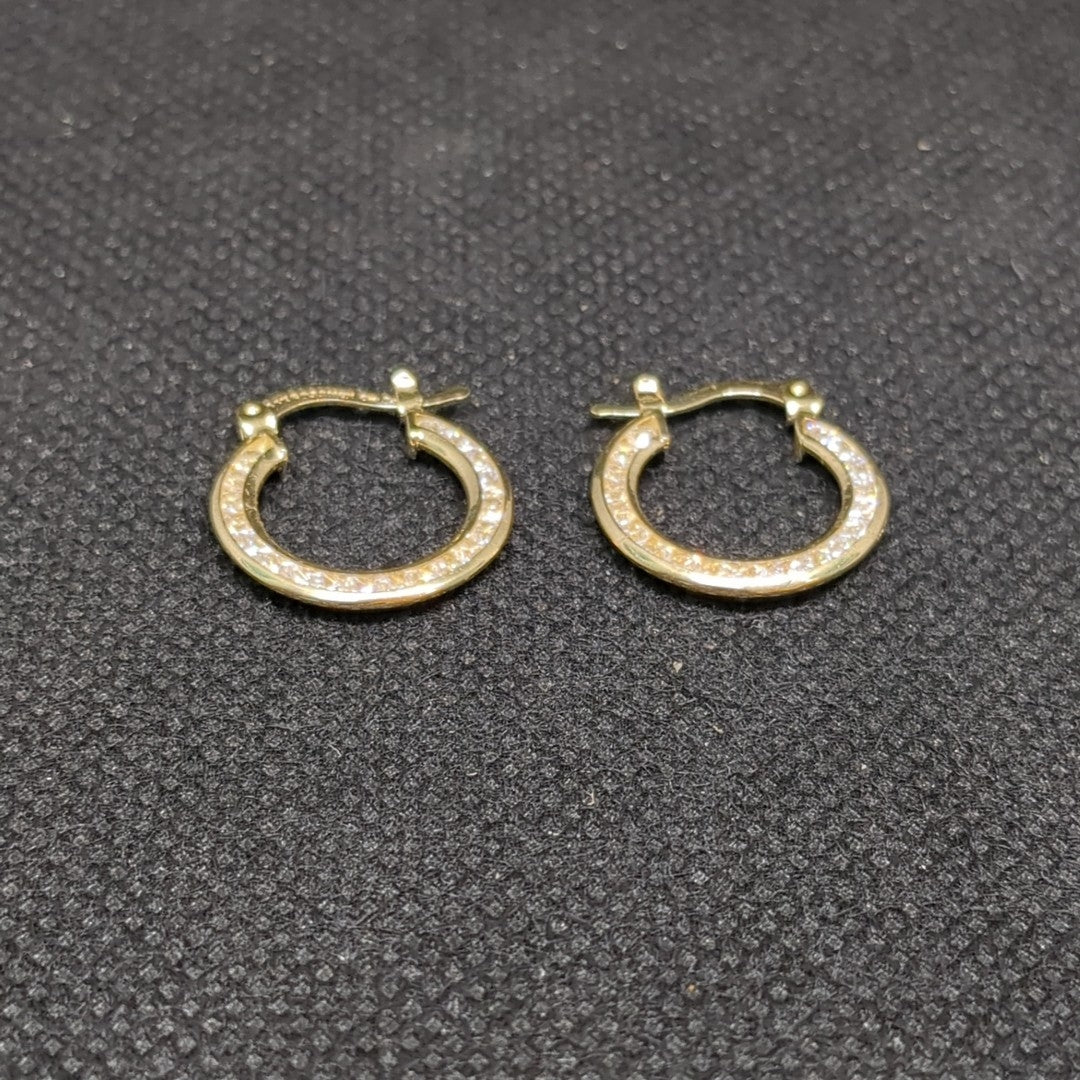 ARETES ARRACADAS CON CIRCONIAS 14K 2.3 GR (NUEVO)