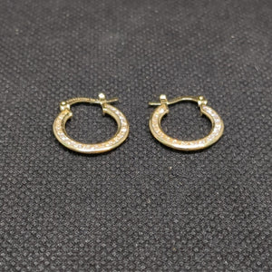 ARETES ARRACADAS CON CIRCONIAS 14K 2.3 GR (NUEVO)