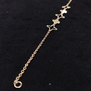 PULSERA TEJIDO ESP CON TREBOL 14K 18 CM 1.6 GR (NUEVO)