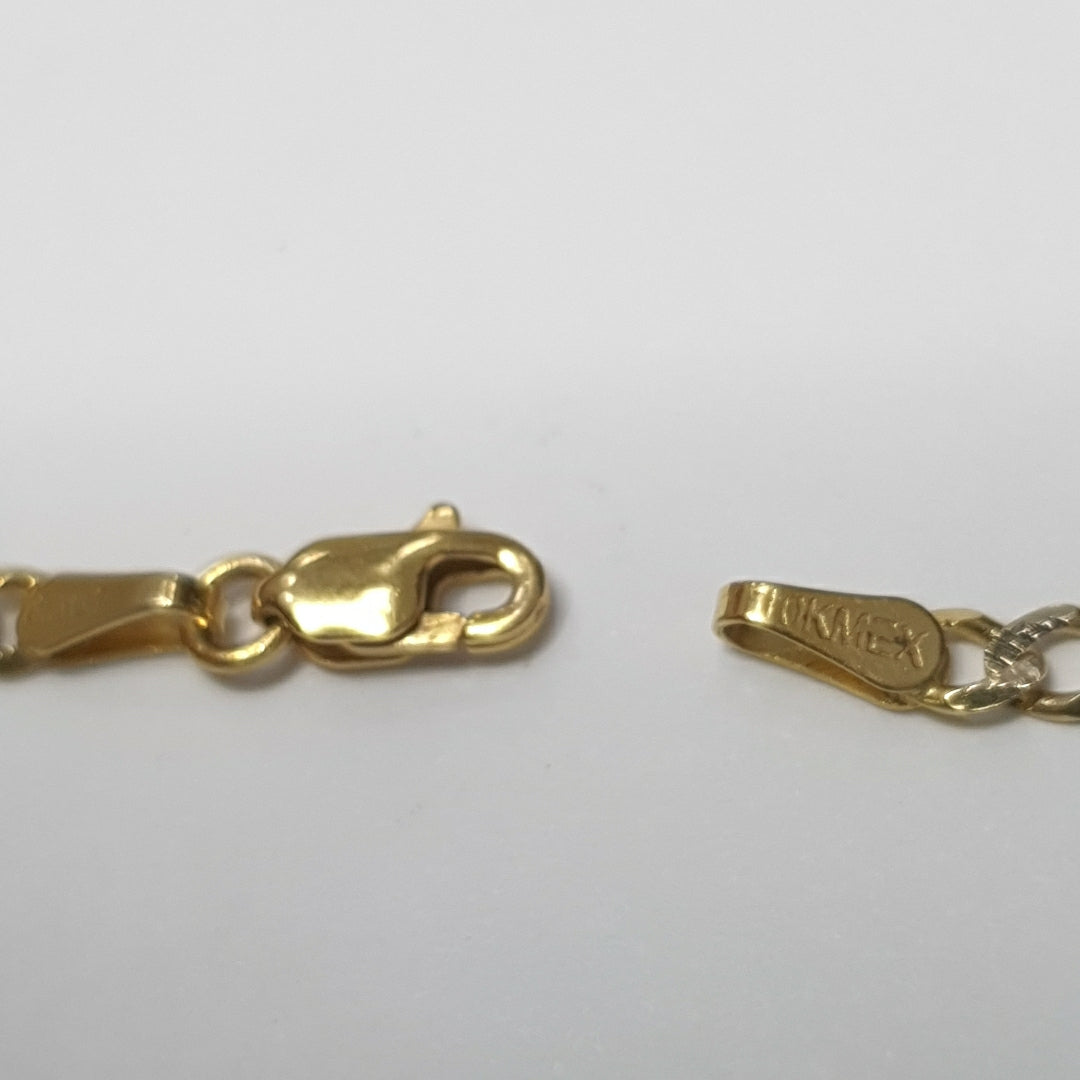 CADENAS TEJIDO 3X1 DIAMANTADO ORO 10K 50 CM 6 GR (NUEVO)
