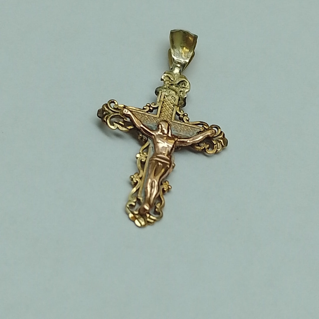 CRUCIFIJO ORO, ORO COMBINADO 10 K 1.5 GRMS (SEMINUEVO)
