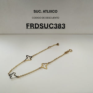 PULSERA ESPECIAL C MARIPOSAS 14K 18 CM 1.7 GR (NUEVO)