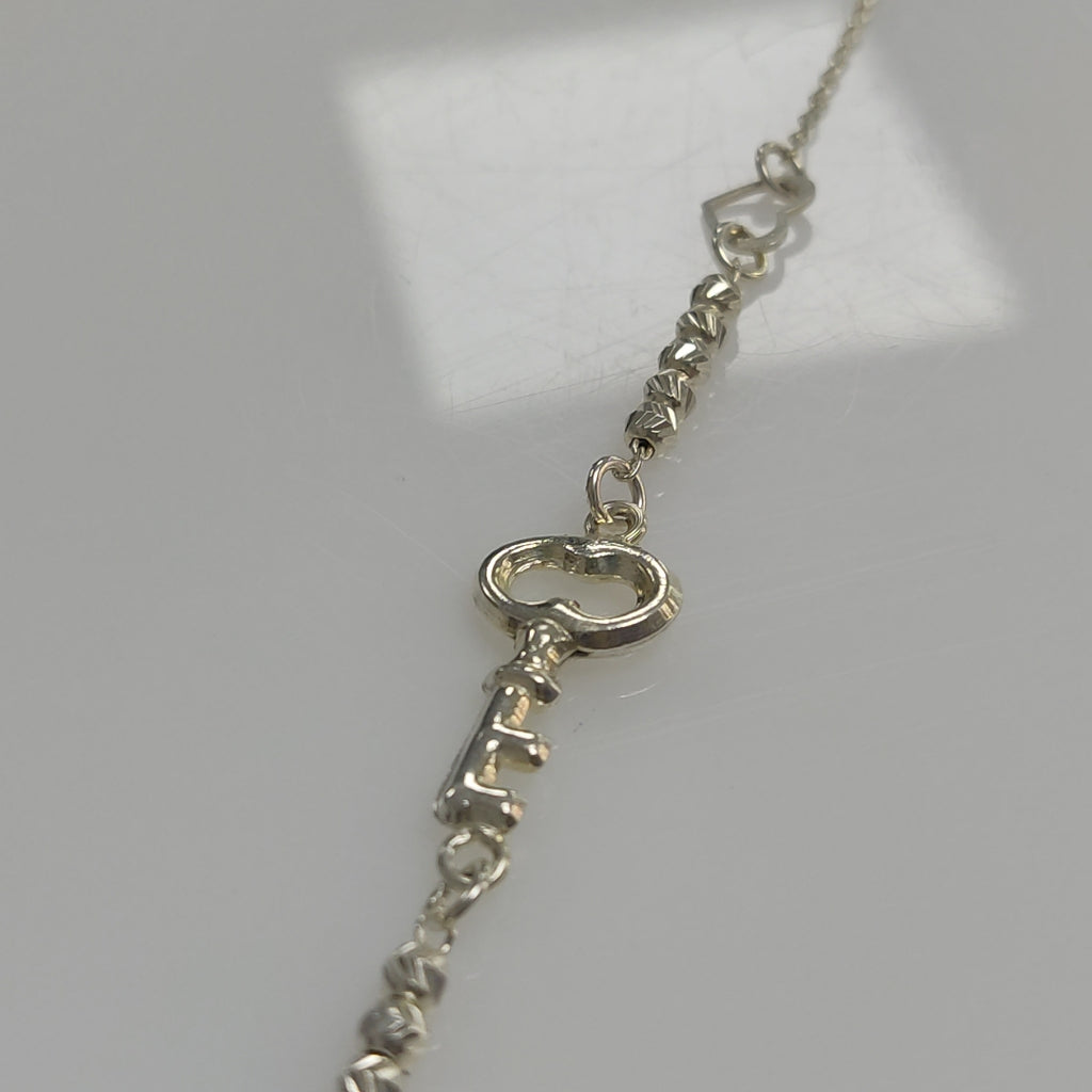 PULSERA TEJIDO LLAVE PLATA .925 18 CM 2.4 GR (NUEVO)