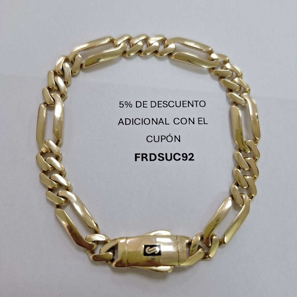 PULSERA CABALLERO MONACO ORO 14K 9.9 (NUEVO)