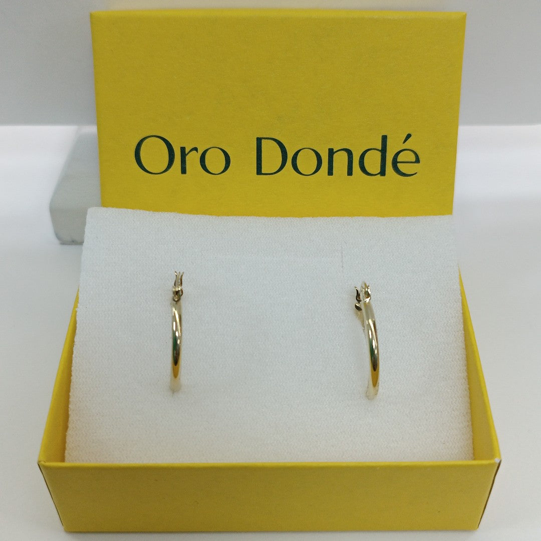 ARETES TEJIDO ARRACADAS LISAS 14K 1.1 GR (NUEVO)