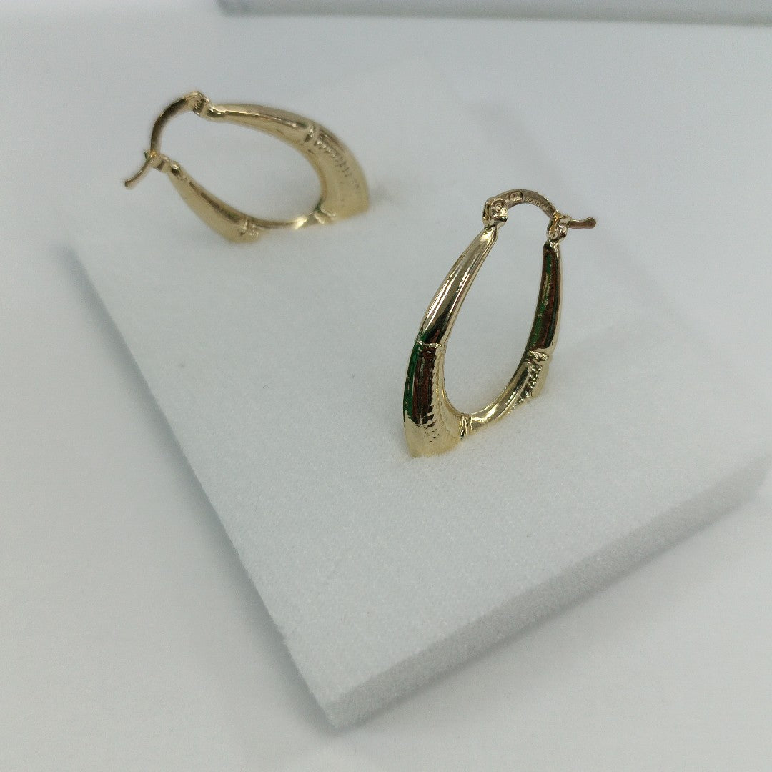 ARETES ARRACADAS ESTRIADAS 14K 2.6 GR (NUEVO)