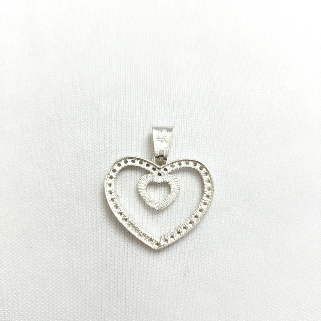DIJE CORAZON C/CIRCONIAS PLATA .925 2.7 GR (NUEVO)