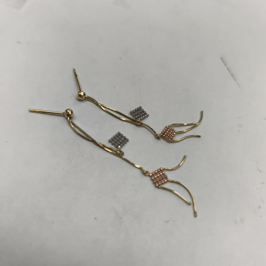 ARETES PAR ORO COMBINADO 14 K 1.4 GRMS (SEMINUEVO)