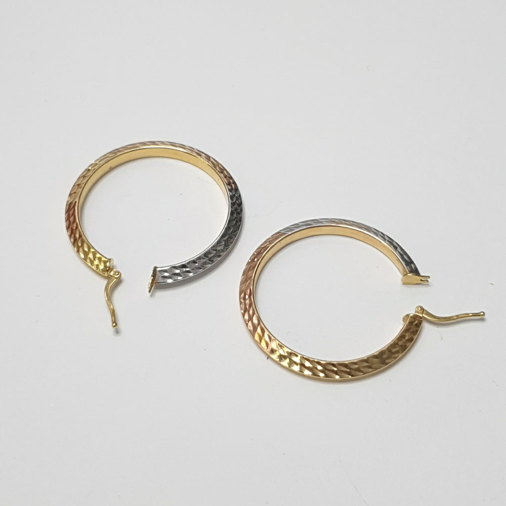 ARRACADAS PAR ORO COMBINADO 14 K 4.3 GRMS (SEMINUEVO)