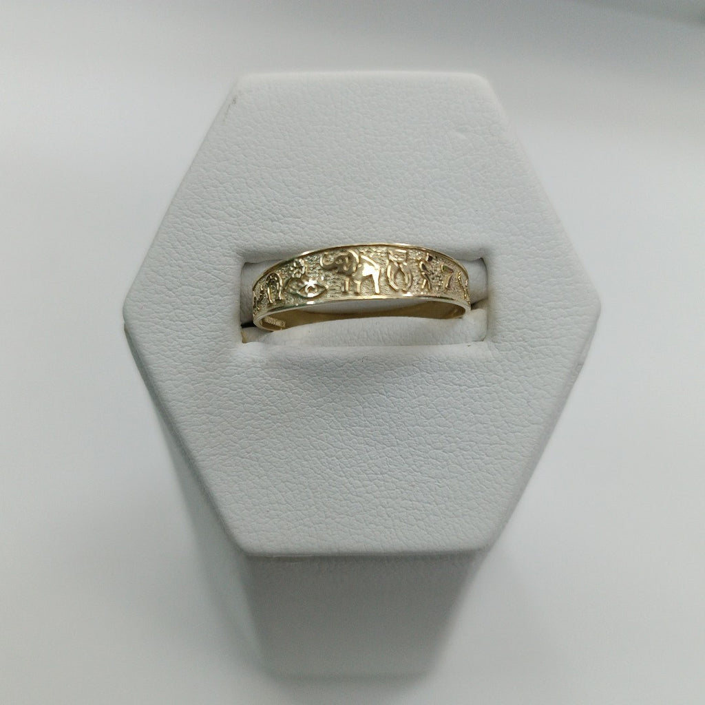 ANILLOS ARGOLLA DE LA SUERTE 10K TALLA 9 1.3 GR (NUEVO)