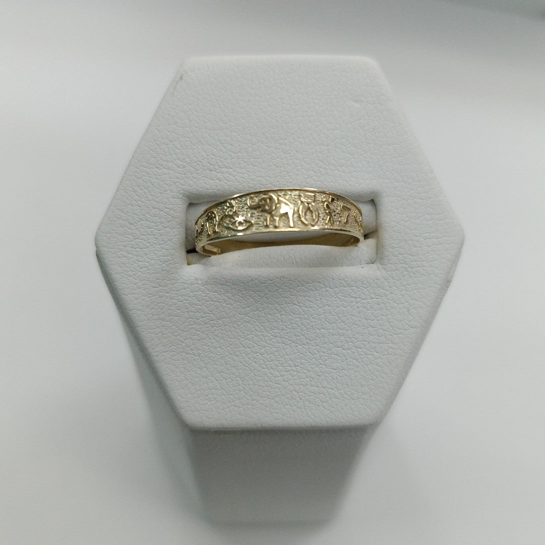 ANILLOS ARGOLLA DE LA SUERTE 10K TALLA 9 1.3 GR (NUEVO)