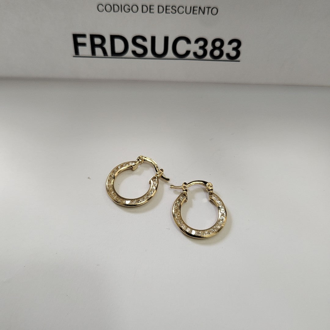 ARETES ARRACADAS CON CIRCONIAS 14K 2.3 GR (NUEVO)