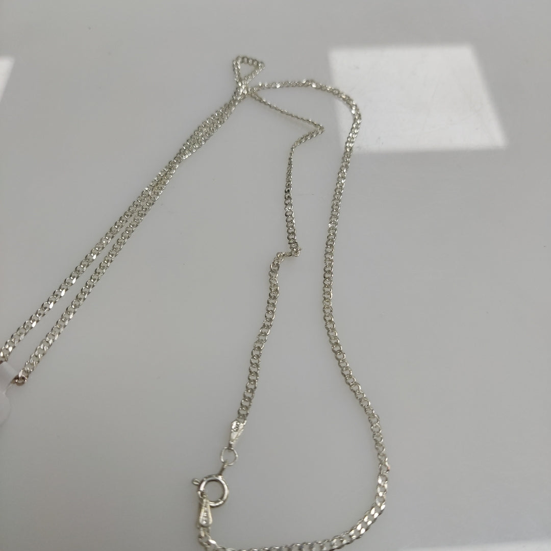 CADENA TEJIDO BARBADO PLATA .925 55 CM 5.5 GR (NUEVO)