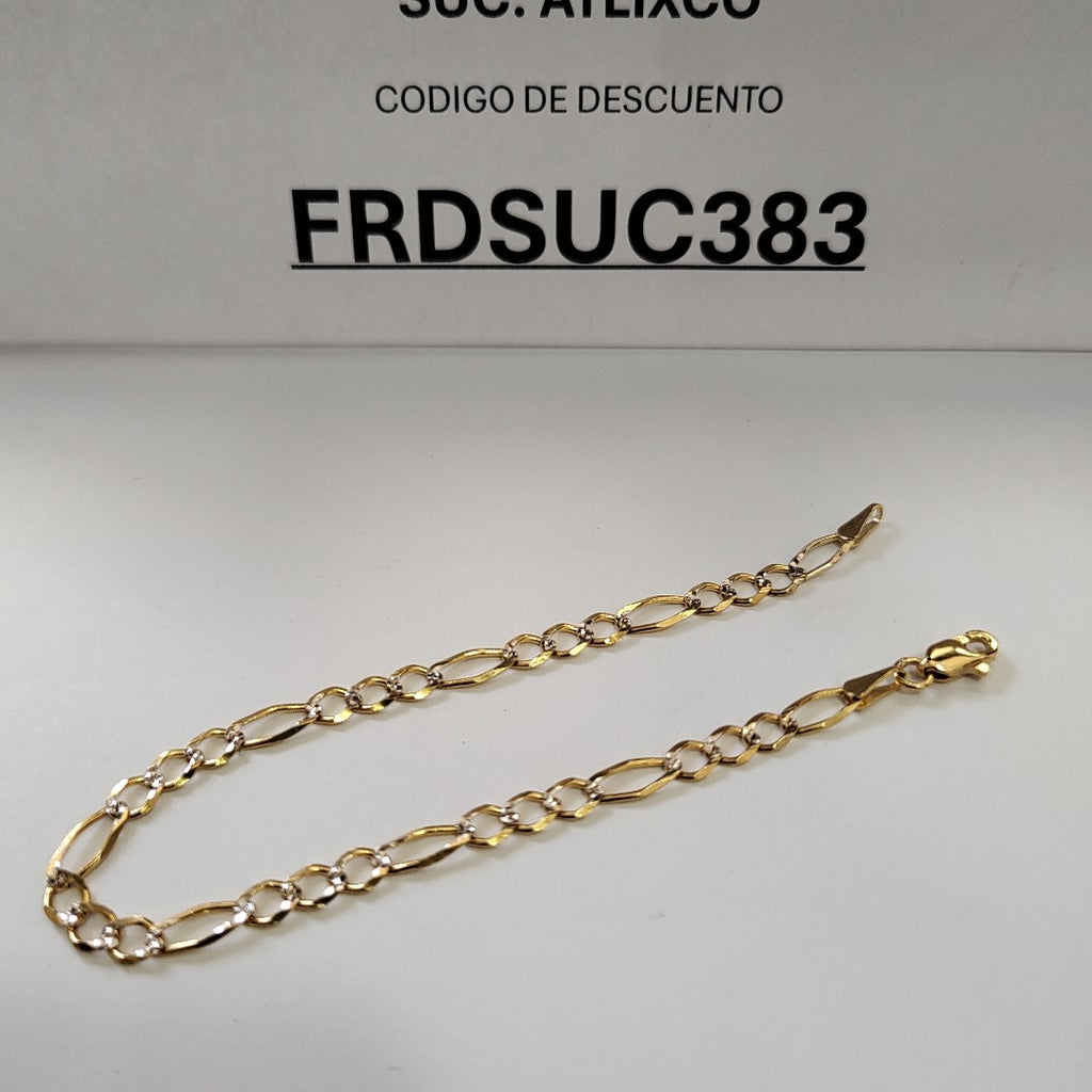 PULSERA 3X1 DIAMANTADA 14K 18 CM 2.7 GR (NUEVO)