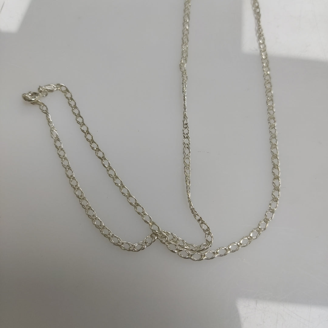 CADENA TEJIDO ESLABONES PLATA .925 55 CM 3.8 GR (NUEVO)