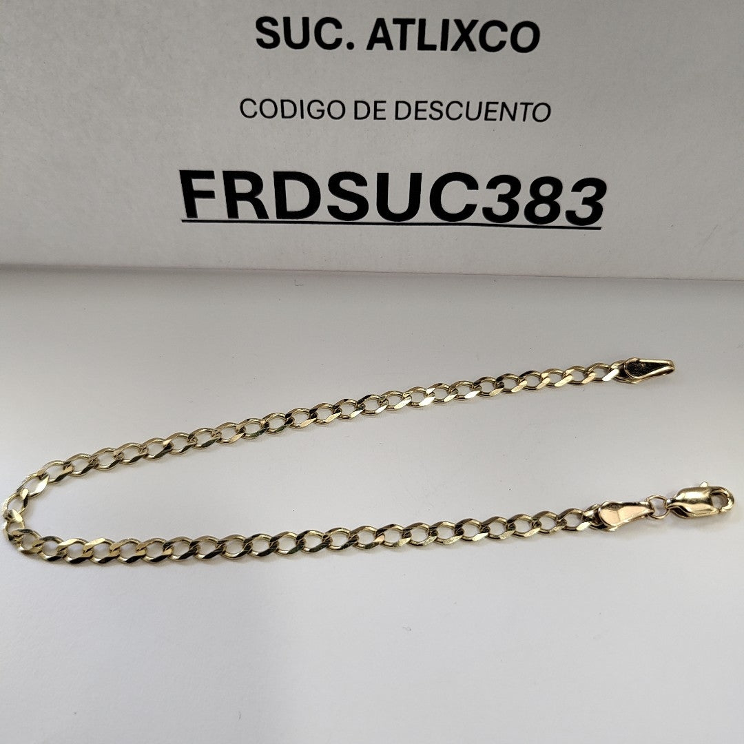 PULSERA TEJIDO BARBADA 14K 21 CM 3.8 GR (NUEVO)