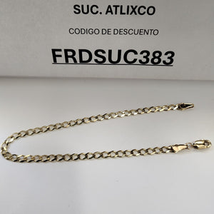 PULSERA TEJIDO BARBADA 14K 21 CM 3.8 GR (NUEVO)