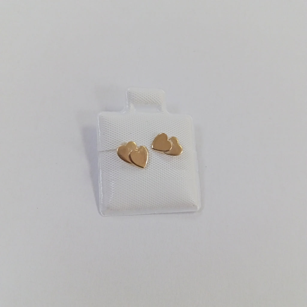 BROQUELES BROQUEL CORAZON DOBLE 14K 0.2171 GR (NUEVO)