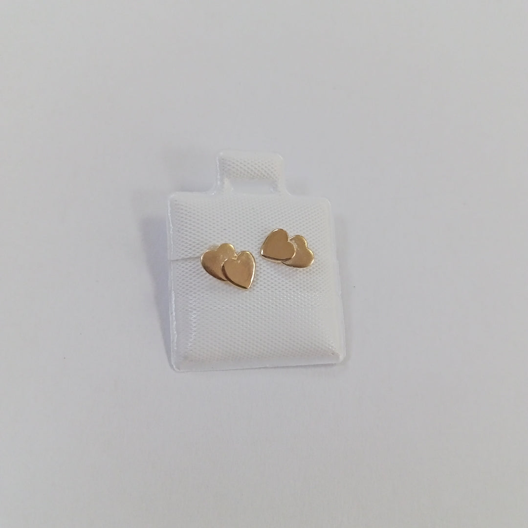 BROQUELES BROQUEL CORAZON DOBLE 14K 0.2171 GR (NUEVO)