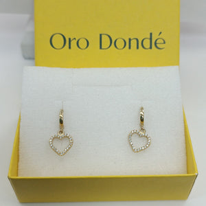 ARETES FIG CORAZON C CIRCONIAS 10K 2.5 GR (NUEVO)
