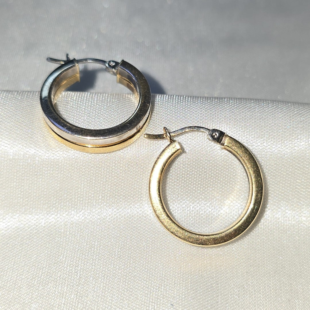 ARRACADAS PAR ORO COMBINADO 14 K 3,70 GRMS (SEMINUEVO)