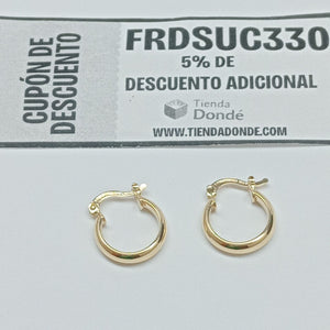 ARETES ARRACADA LISA 14K 1.8 GR (NUEVO)