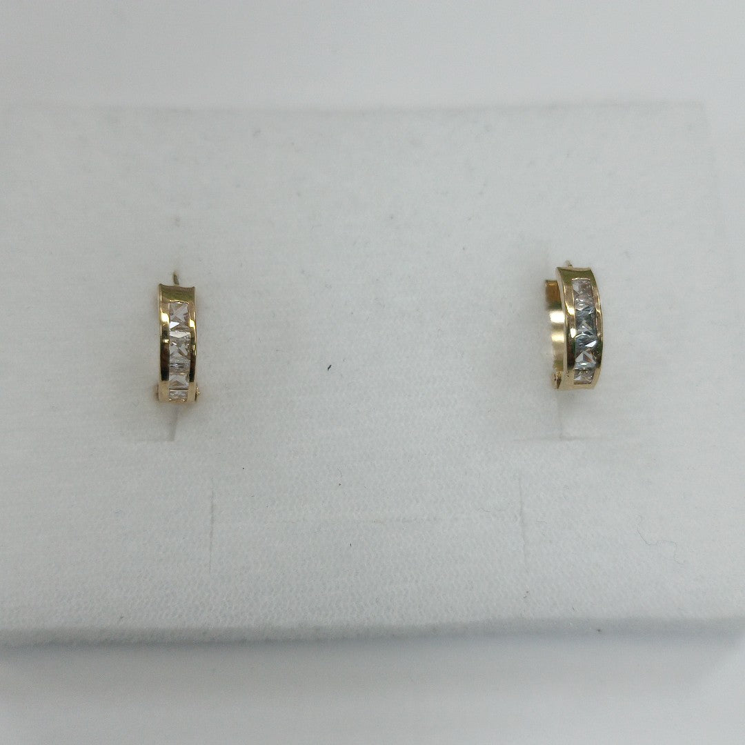 ARETES ARRACADAS C CIRCONIAS 10K 1.2 GR (NUEVO)