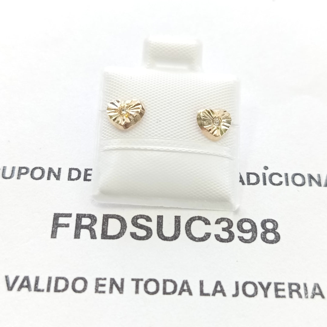 BROQUELES BROQUEL FIG CORAZON C CIRCONIA 14K 0.2603 GR (NUEVO)