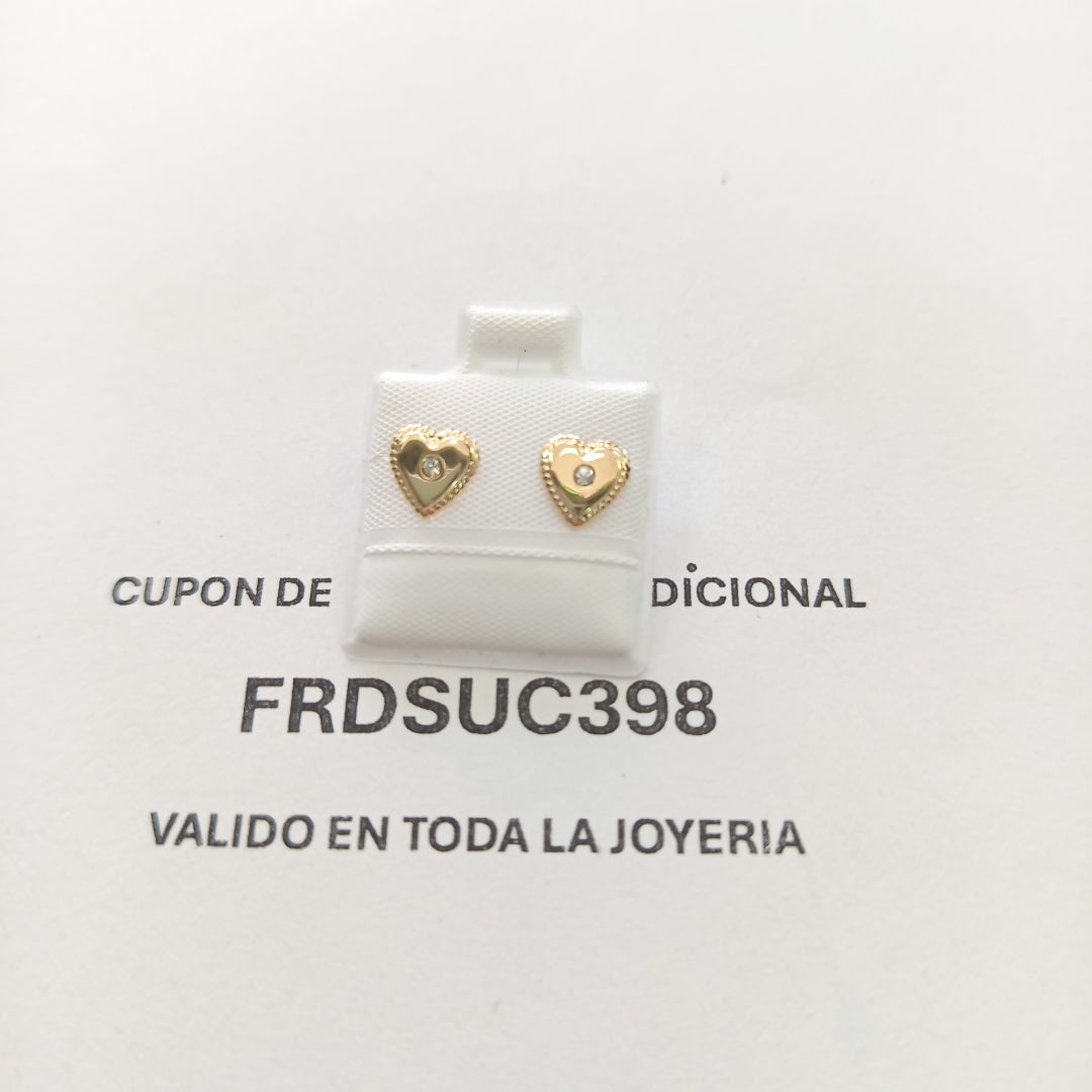BROQUELES BROQUEL FIG CORAZON C CIRCONIA 14K 0.2614 GR (NUEVO)