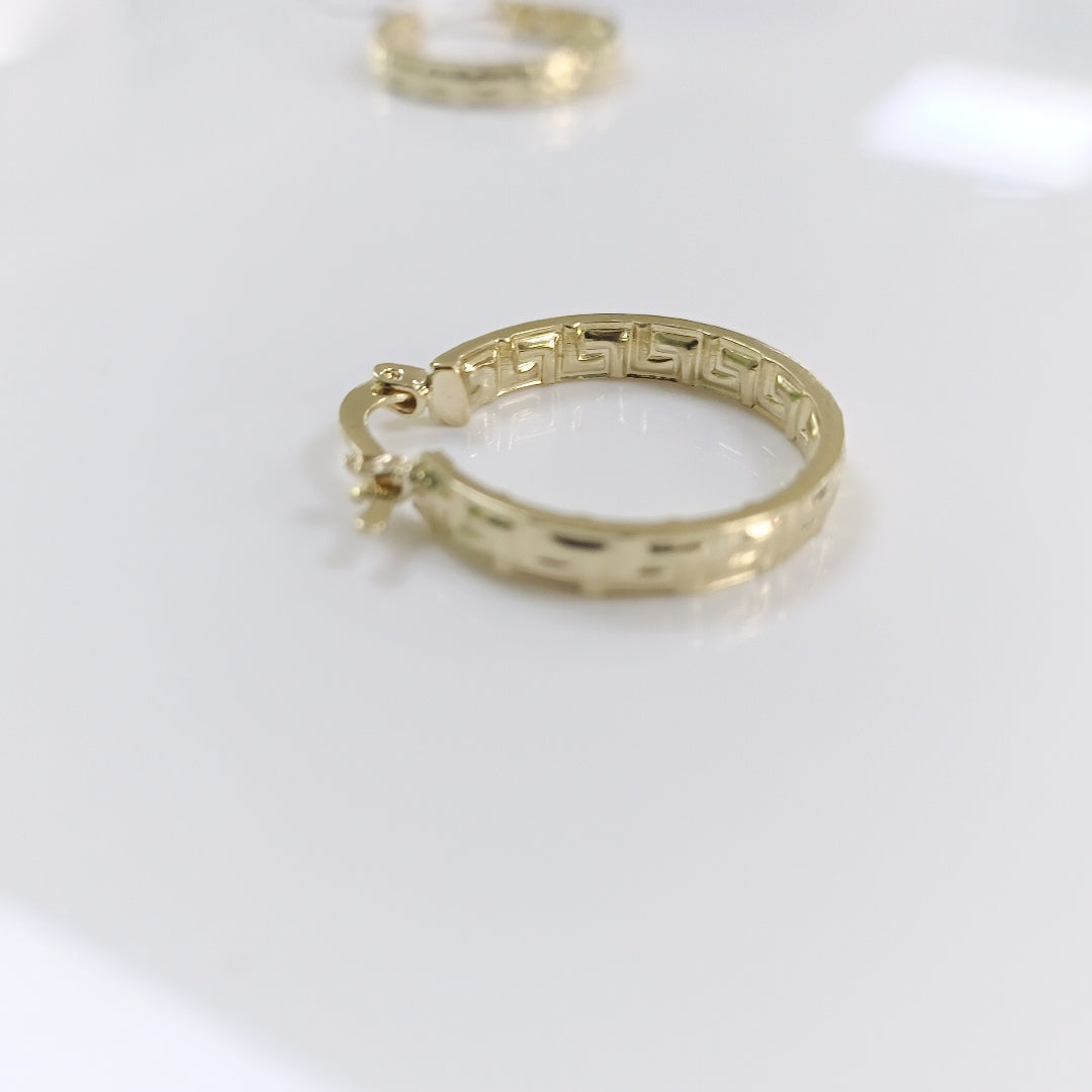 ARETES TEJIDO ARRACADAS TIPO GRECAS 14K 2.2 GR (NUEVO)