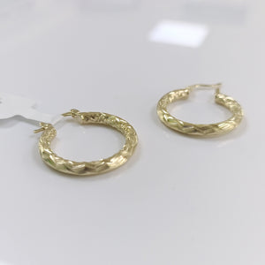 ARETES TEJIDO ARRACADA LABRADA 14K 2.6 GR (NUEVO)