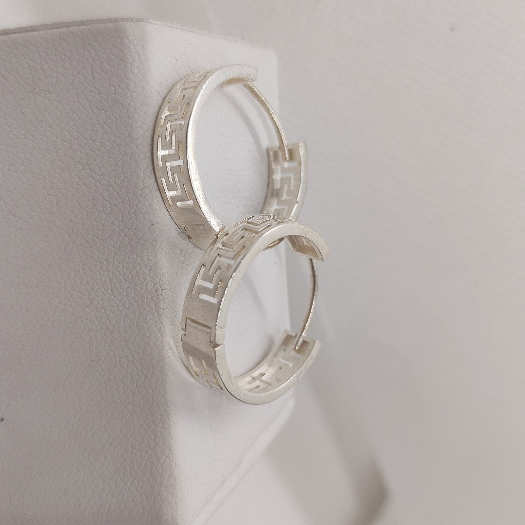 ARETES ARRACADAS GRECAS PLATA .925 4.23 GR (NUEVO)