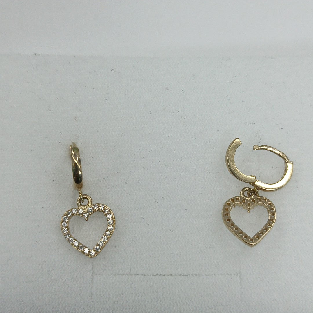 ARETES FIG CORAZON C CIRCONIAS 10K 2.6 GR (NUEVO)