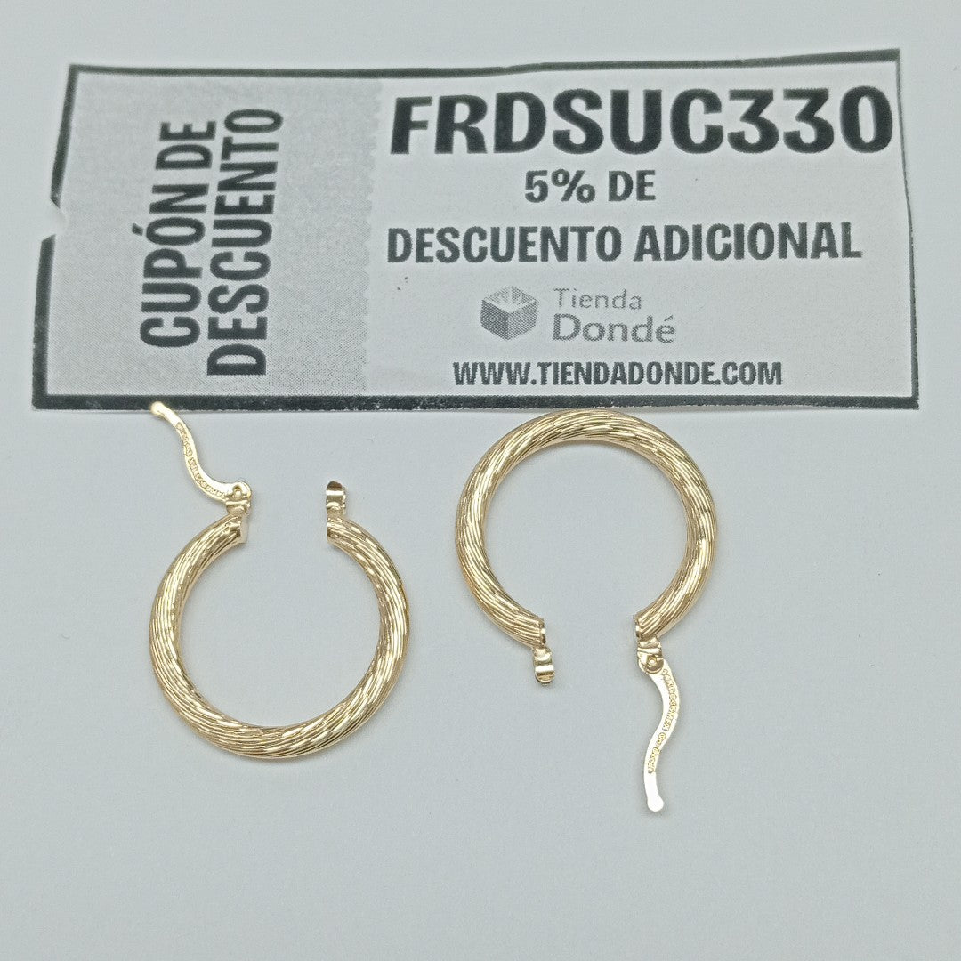 ARETES TEJIDO ARRACADAS ASTRIADAS 14K 2.7 GR (NUEVO)