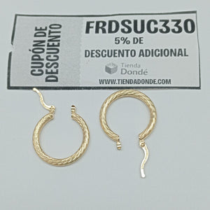 ARETES TEJIDO ARRACADAS ASTRIADAS 14K 2.7 GR (NUEVO)