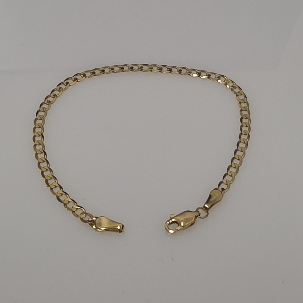 PULSERA TEJIDO BARBADA 14K 18 CM 3.2 GR (NUEVO)