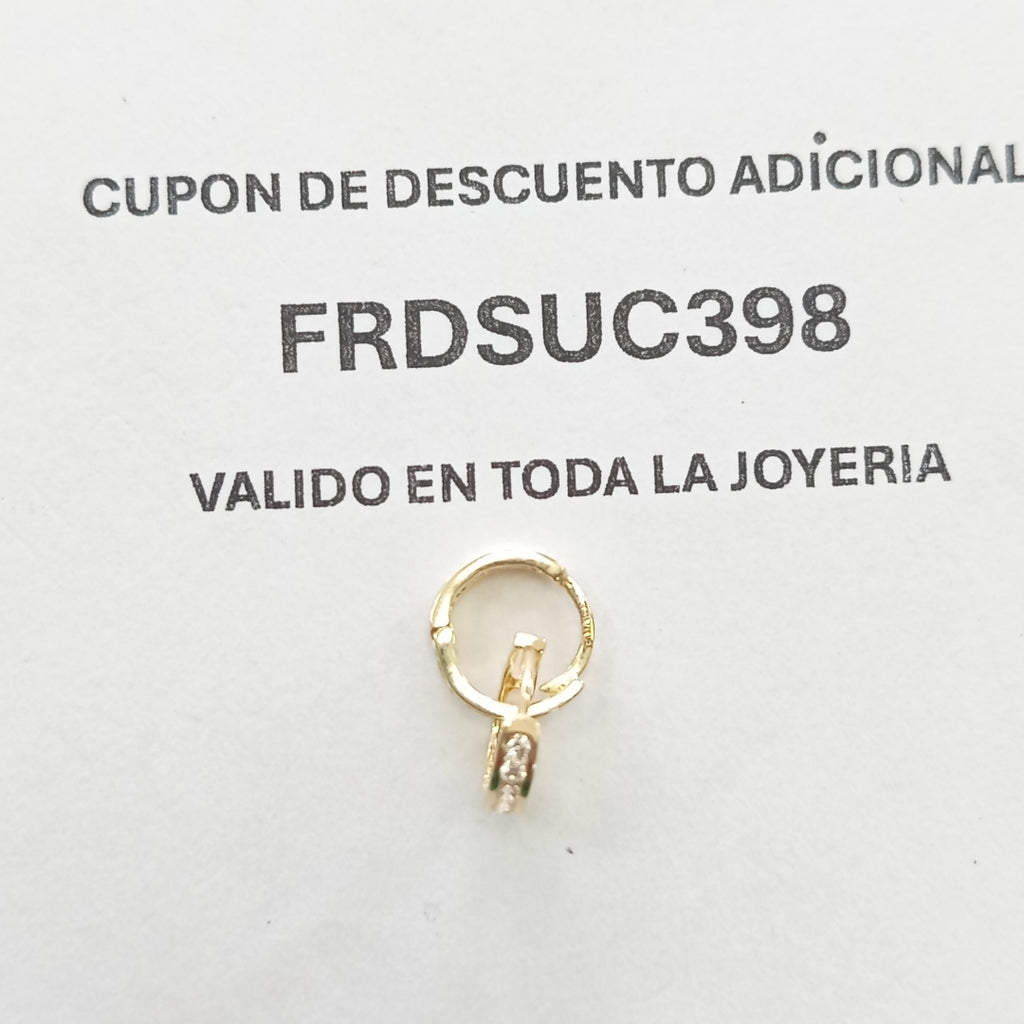 ARETES HUGGIES C CIRCONIA 14K 1.2 GR (NUEVO)