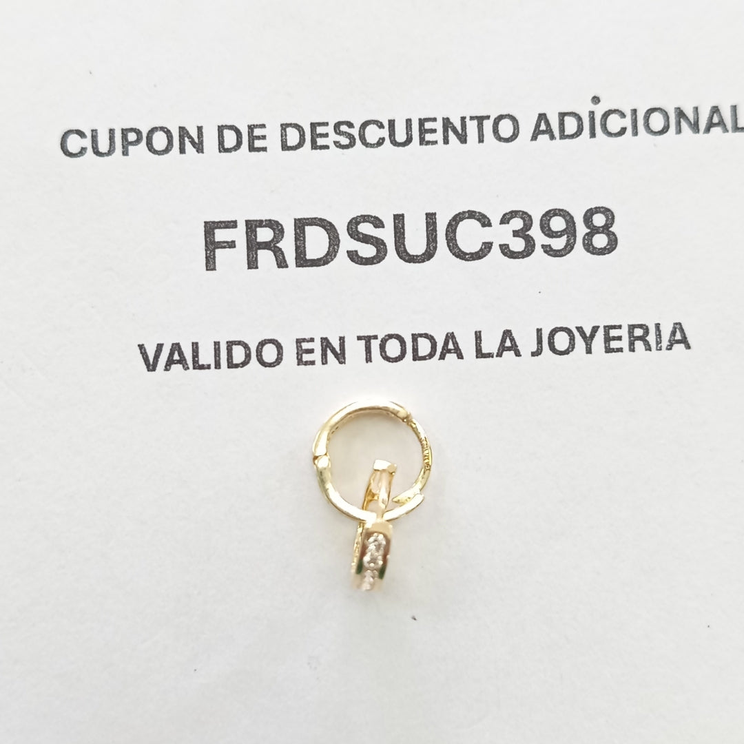 ARETES HUGGIES C CIRCONIA 14K 1.2 GR (NUEVO)