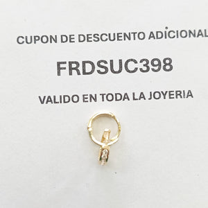 ARETES HUGGIES C CIRCONIA 14K 1.2 GR (NUEVO)