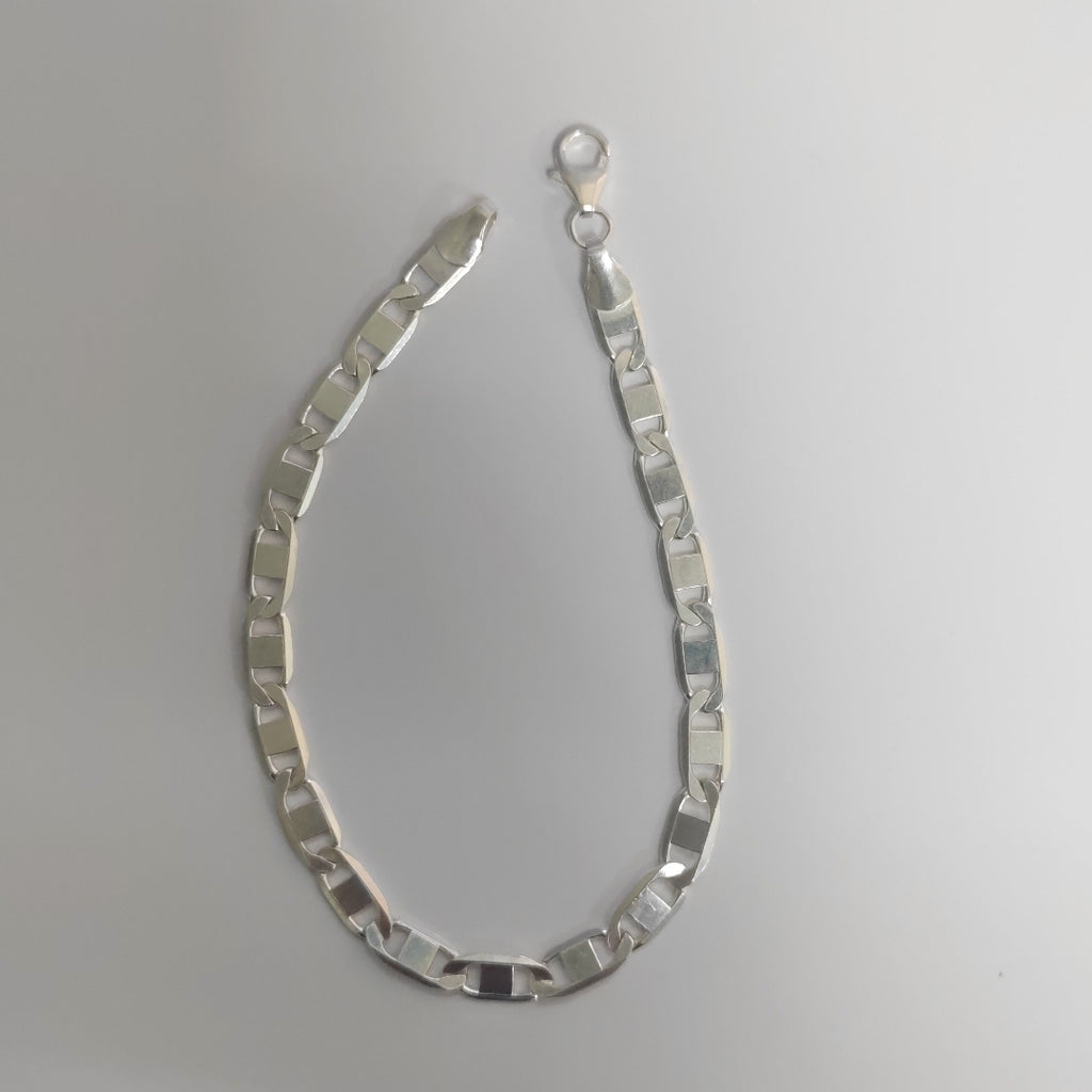 PULSERA TEJIDO ESPEJO PLATA .925 21 CM 7.9 GR (NUEVO)