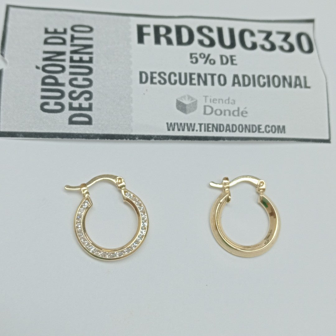ARETES ARRACADAS CON CIRCONIAS 14K 2.4 GR (NUEVO)