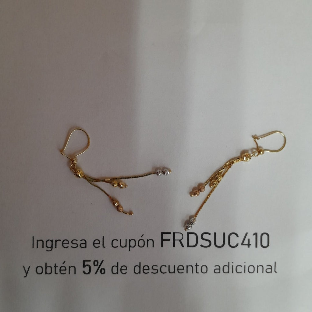 ARETES PAR ORO 14 K 2,50 GRMS (SEMINUEVO)