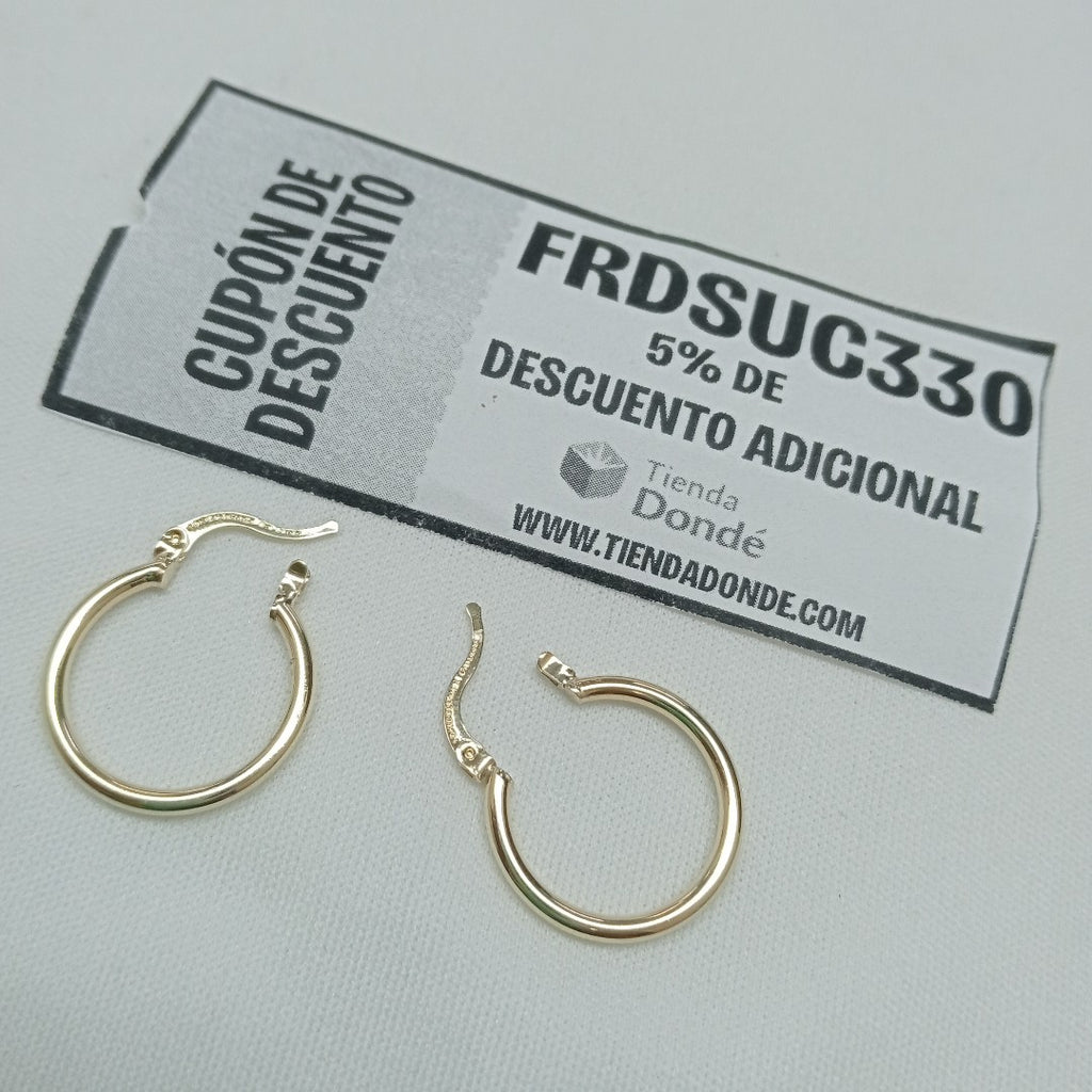 ARETES TEJIDO ARRACADAS LISAS 14K 1.2 GR (NUEVO)