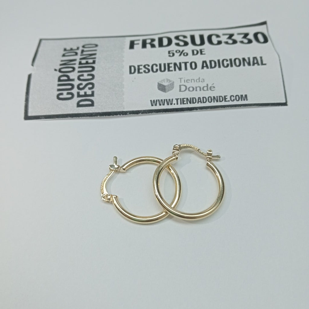 ARETES TEJIDO ARRACADAS LISAS 14K 1.2 GR (NUEVO)